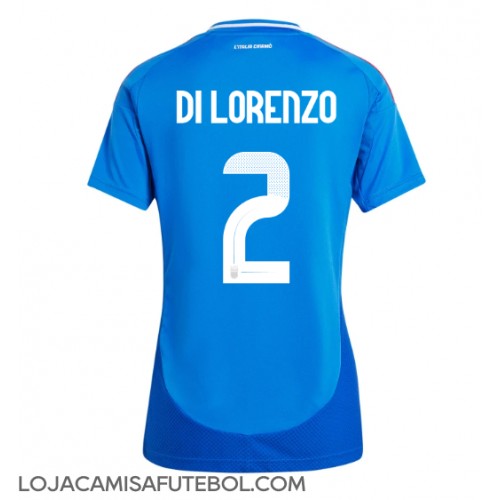 Camisa de Futebol Itália Giovanni Di Lorenzo #2 Equipamento Principal Mulheres Europeu 2024 Manga Curta